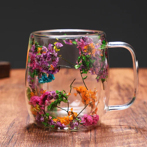CrystalMug Double-Walled Glass, Insulated Coffee Mug