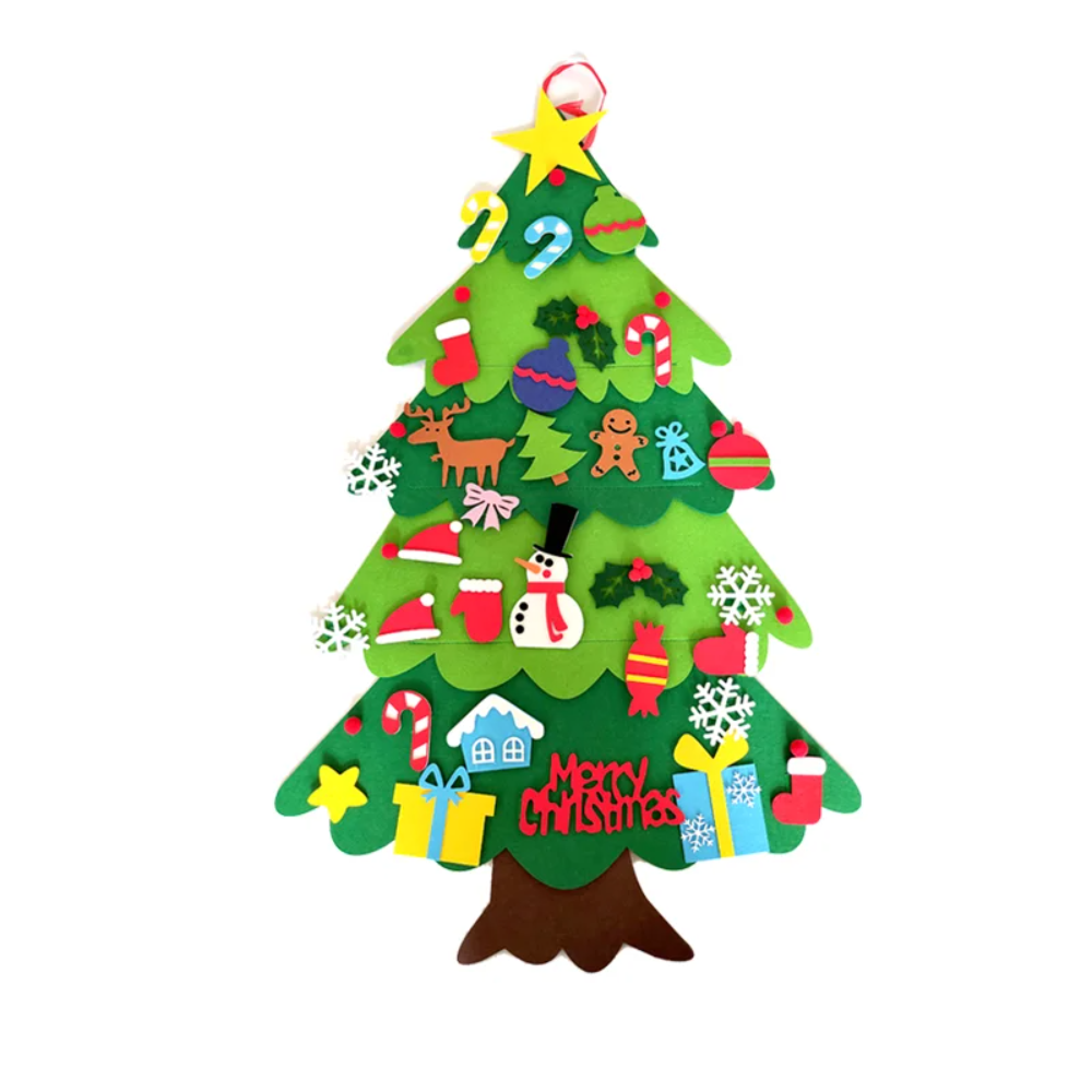 Kletshuts Kersten Filzbaum mit Geschenken und Weihnachtsmann-Ornament