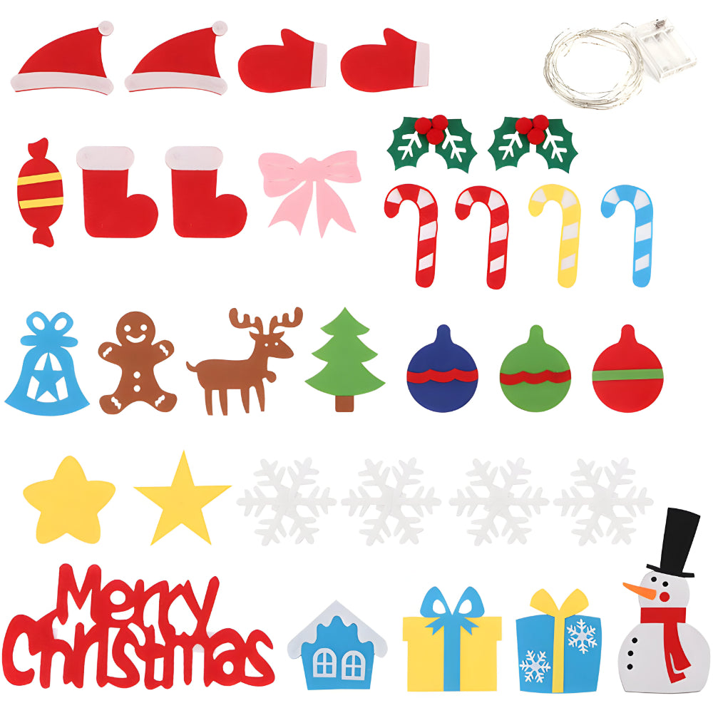 Felt Christmas Tree for Kids – DIY Decoration with Fairy Lights