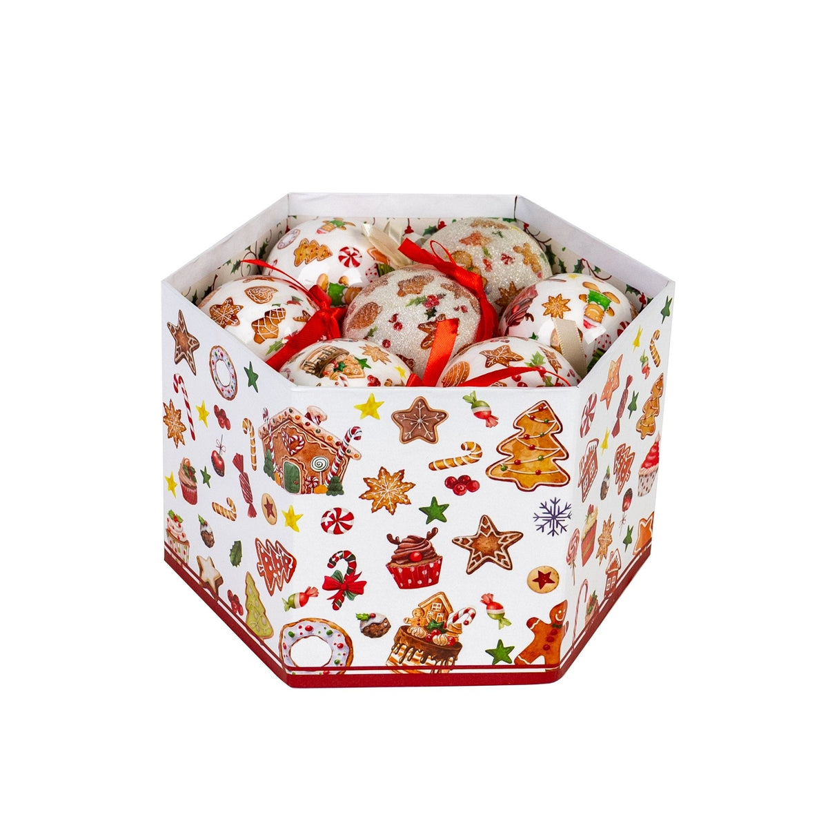 "Gingerbread" sphere box, 15 pieces