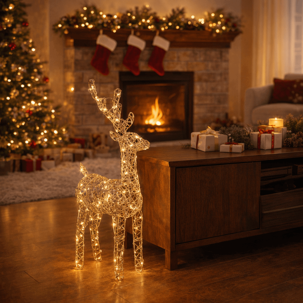 Gold LED Reindeer – Indoor Christmas Decoration 55 cm