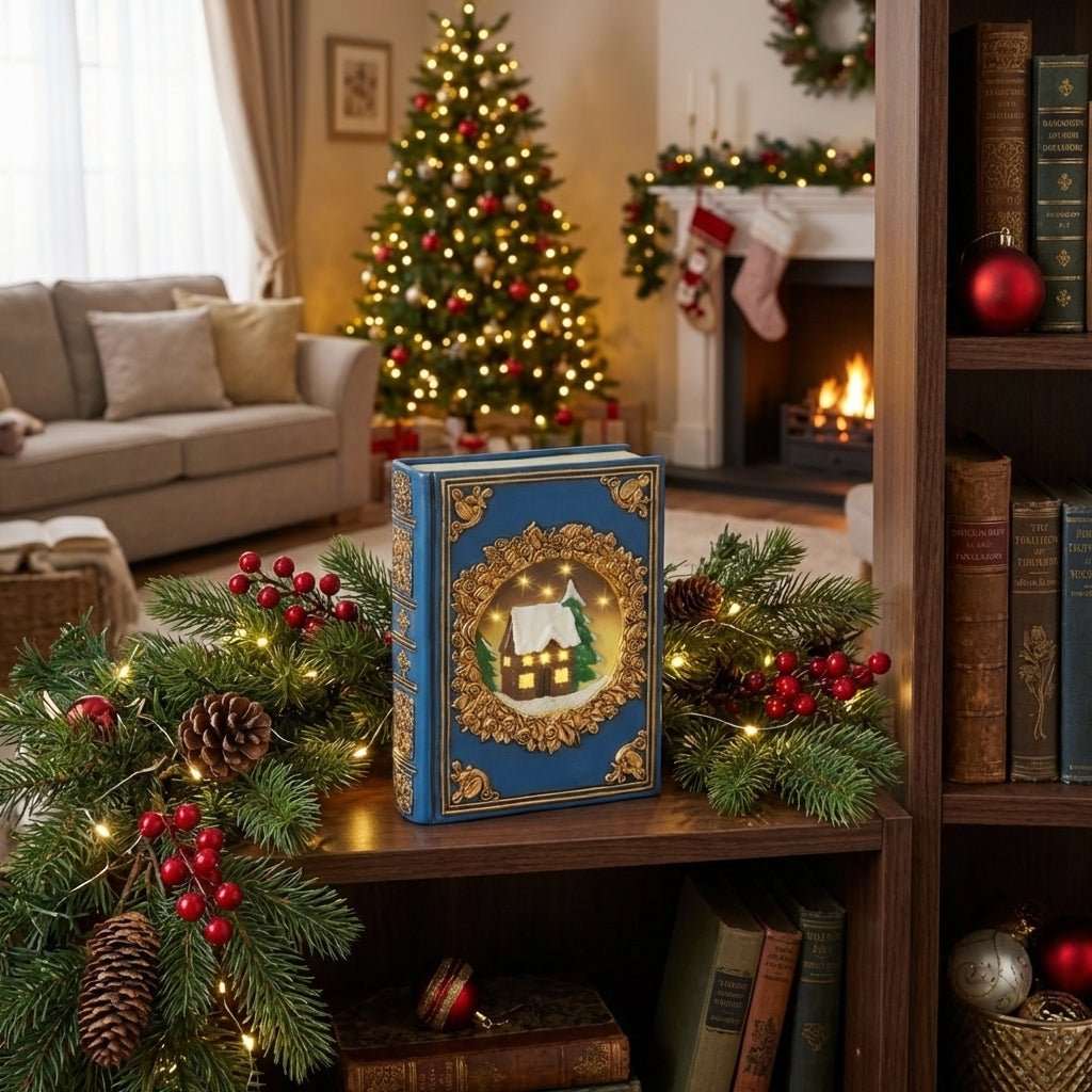 LED Christmas Book Value Set – 3-piece set with gold foil embossing