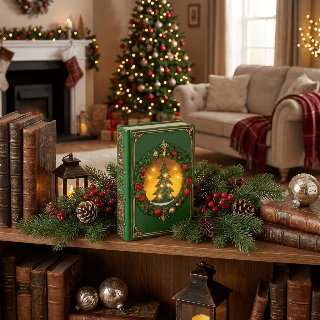 LED Christmas Book Value Set – 3-piece set with gold foil embossing