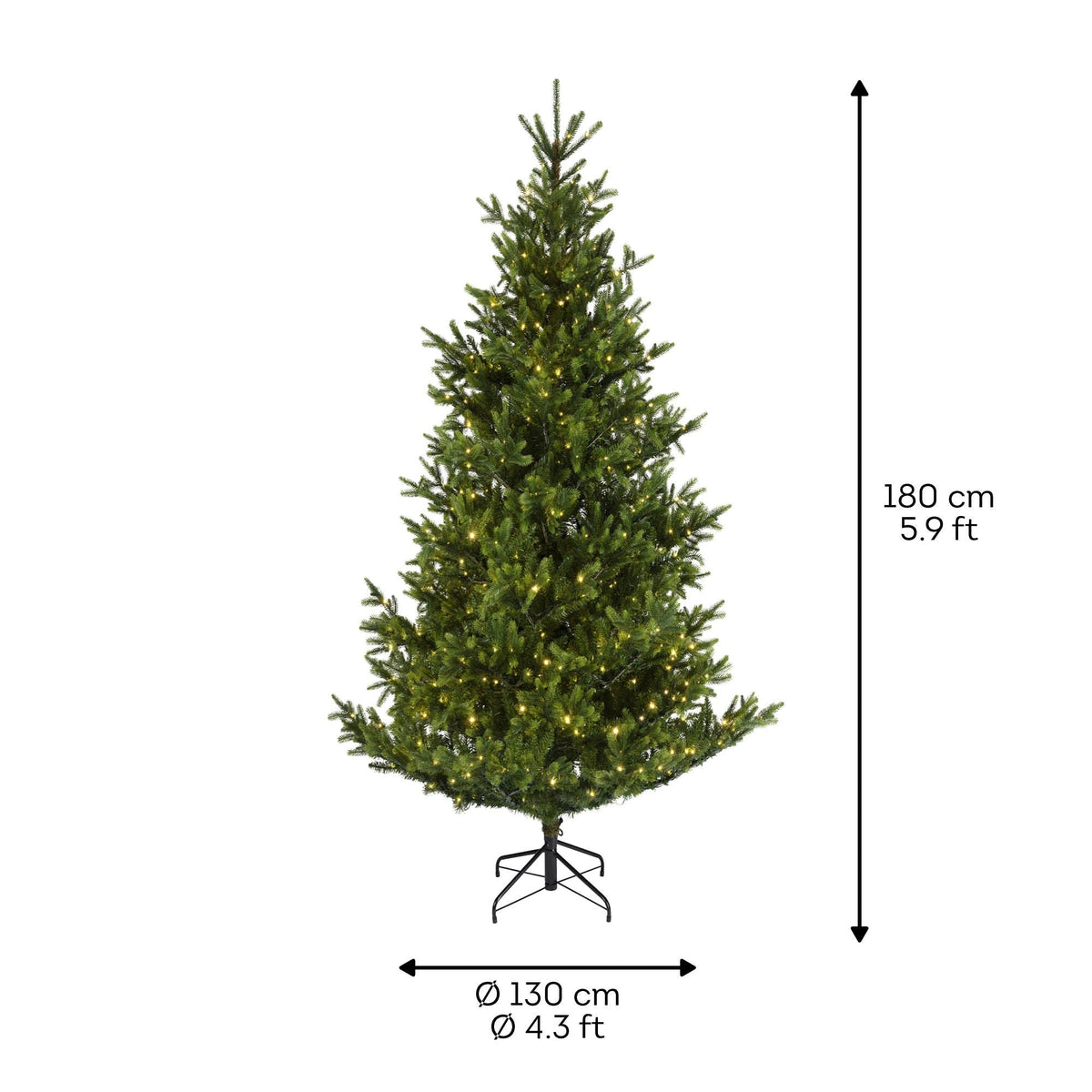 Premium Christmas Tree with LED Lights – Green or Snow-Covered