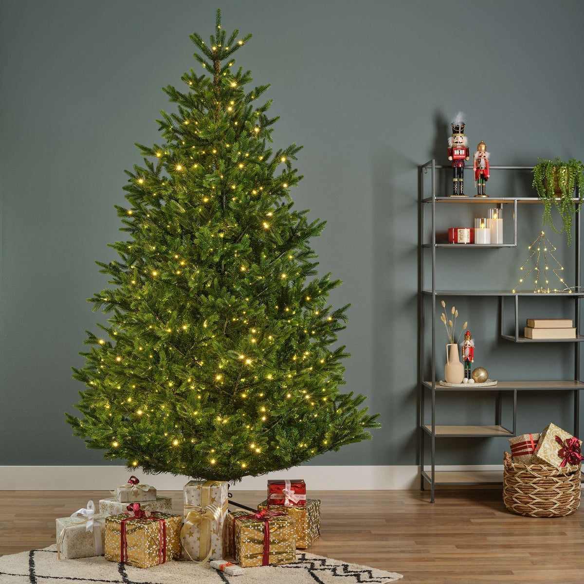Premium Christmas Tree with LED Lights – Green or Snow-Covered