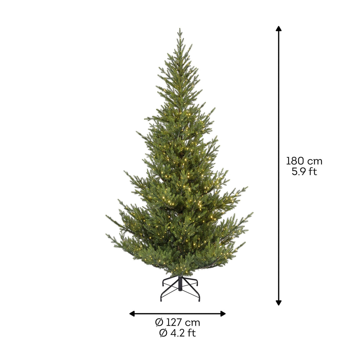 Premium Christmas Tree with LED Lights – Green or Snow-Covered