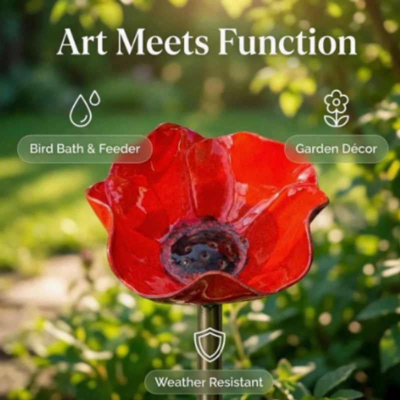 Flower-shaped bird bath for garden & balcony