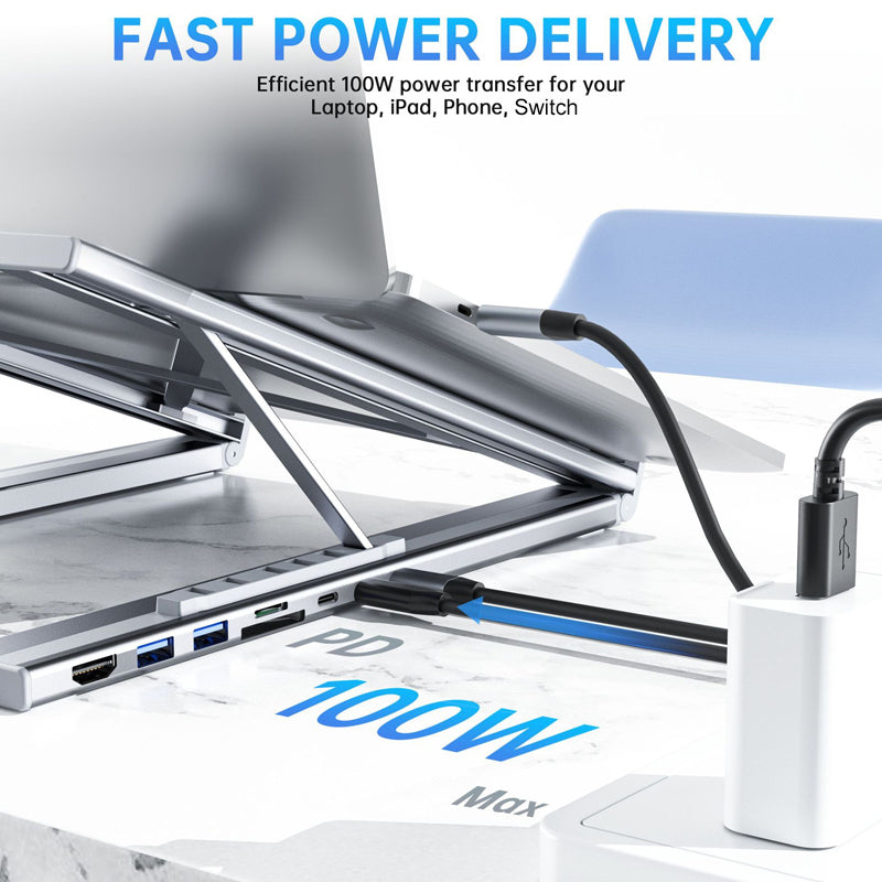 HubStand – Foldable laptop stand with multi-port hub