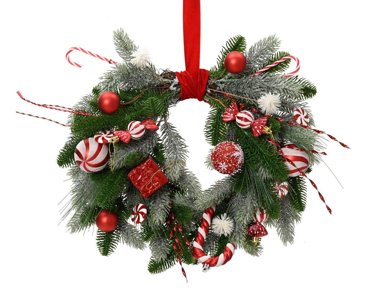 "Sweet Candys" fir wreath, small – indoor, 40 cm