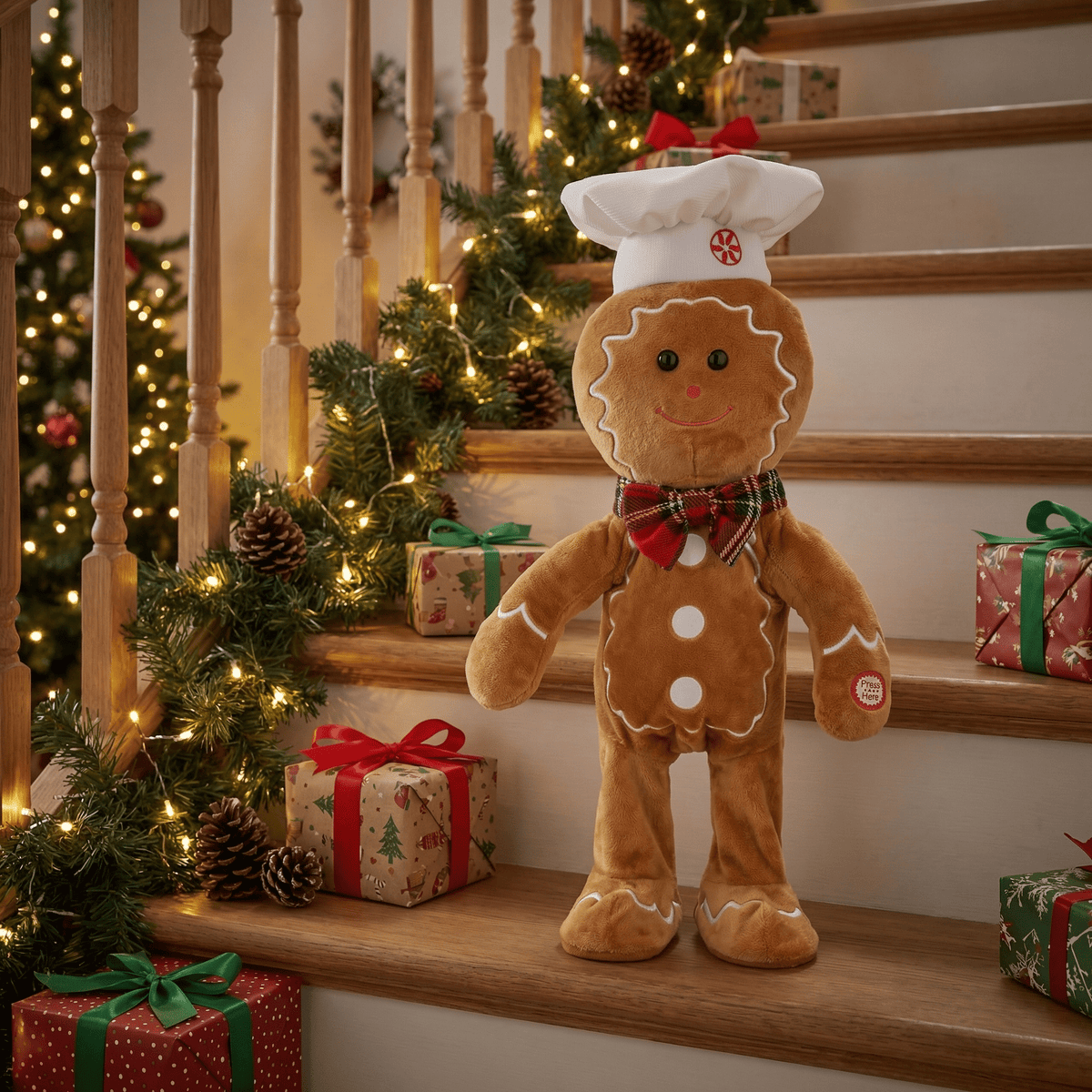 Dancing Gingerbread Man Figure – Christmas Decoration 33 cm