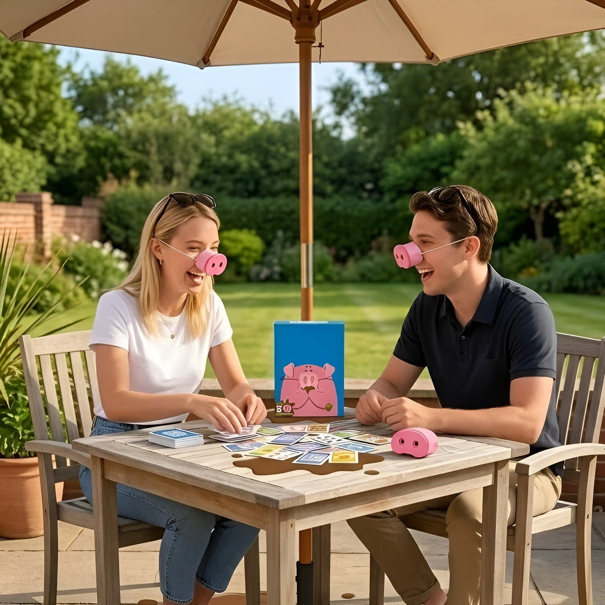 SnortBurst Party Game With Squeaky Pig Noses
