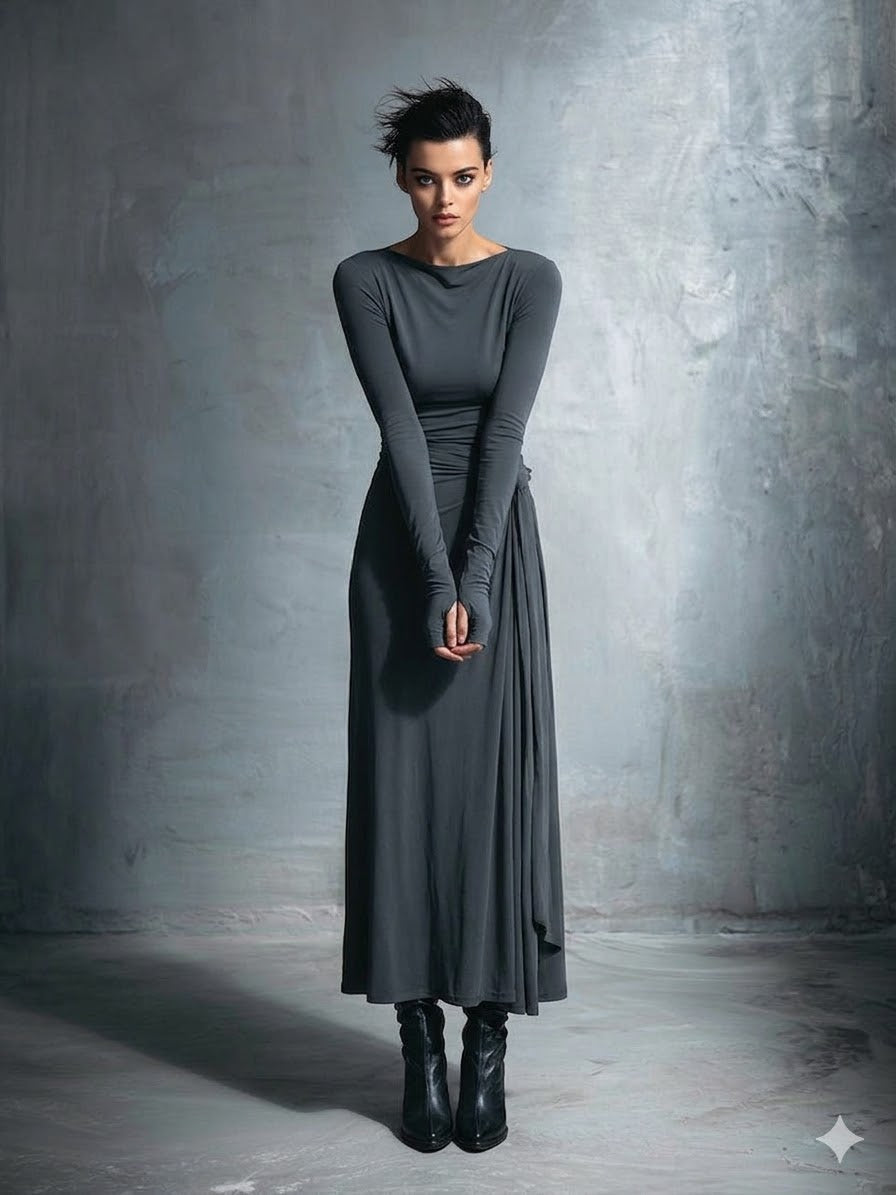 Maxi Dress Wrap Dress With Flowy Maxi Skirt