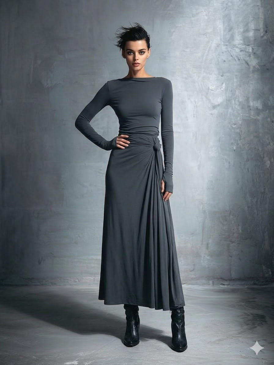 Maxi Dress Wrap Dress With Flowy Maxi Skirt