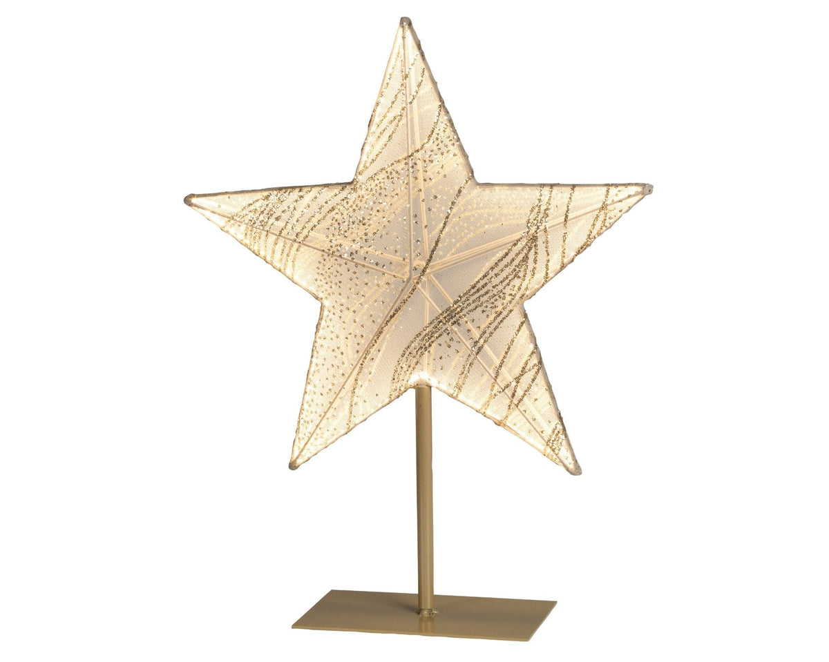 Christmas star with LED lighting – 2-piece value set