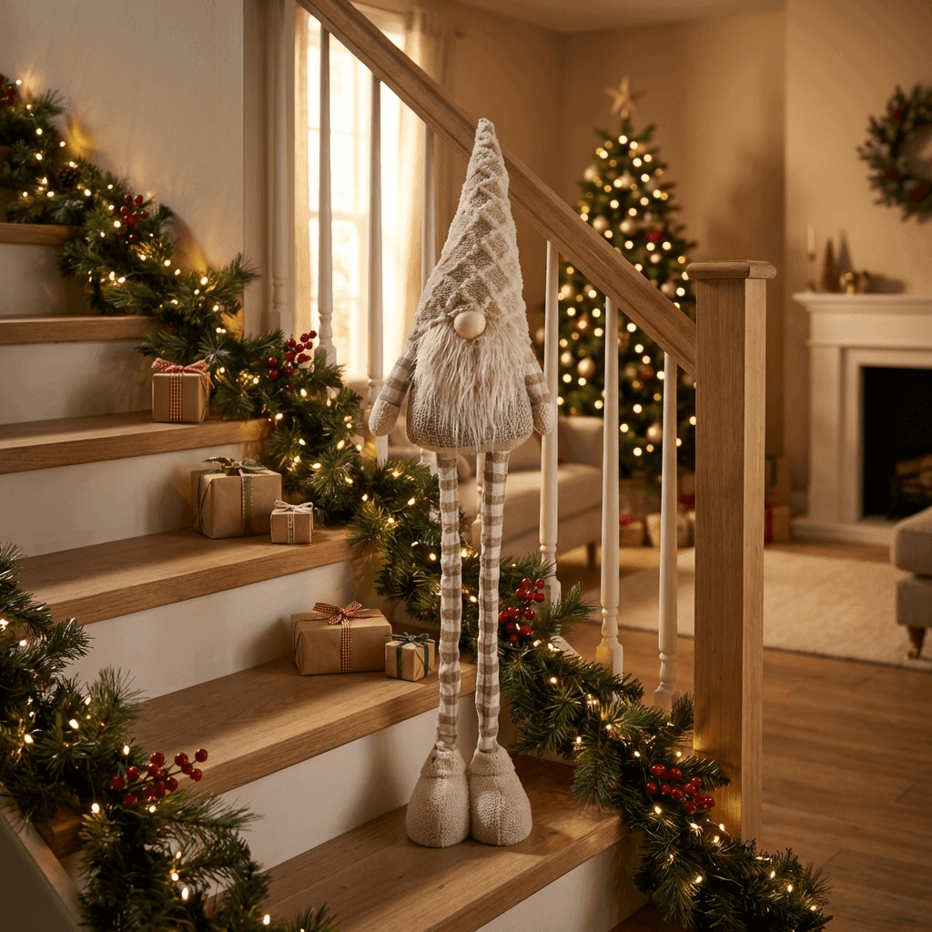 Christmas Gnome Beige Large – Height-adjustable 86-130 cm